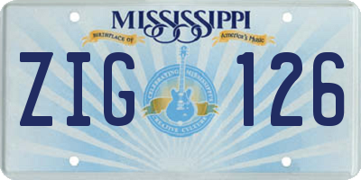 MS license plate ZIG126