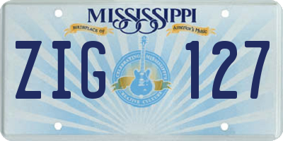 MS license plate ZIG127