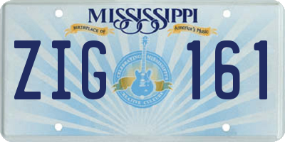 MS license plate ZIG161