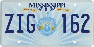 MS license plate ZIG162