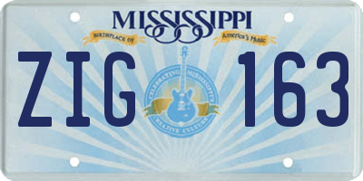 MS license plate ZIG163