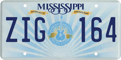 MS license plate ZIG164
