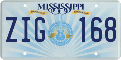 MS license plate ZIG168