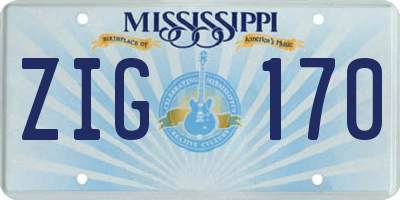MS license plate ZIG170
