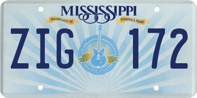 MS license plate ZIG172