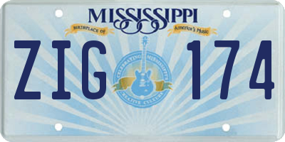MS license plate ZIG174