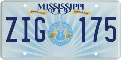 MS license plate ZIG175