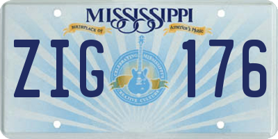 MS license plate ZIG176