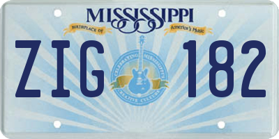 MS license plate ZIG182