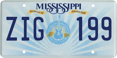 MS license plate ZIG199