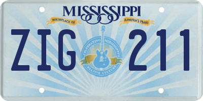 MS license plate ZIG211