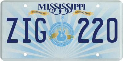 MS license plate ZIG220