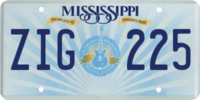 MS license plate ZIG225