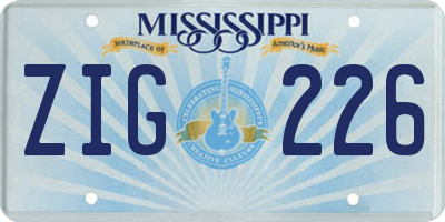 MS license plate ZIG226