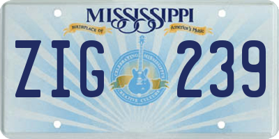MS license plate ZIG239