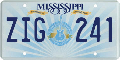MS license plate ZIG241