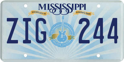 MS license plate ZIG244