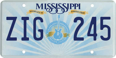 MS license plate ZIG245
