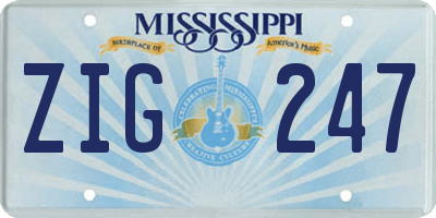 MS license plate ZIG247