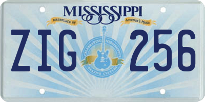MS license plate ZIG256
