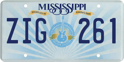 MS license plate ZIG261