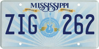 MS license plate ZIG262
