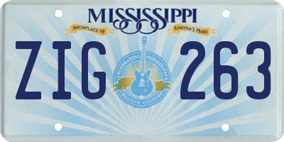 MS license plate ZIG263