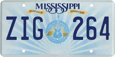 MS license plate ZIG264