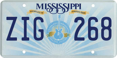 MS license plate ZIG268