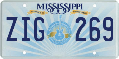 MS license plate ZIG269