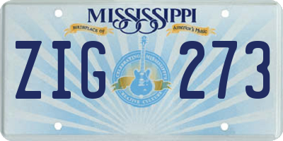 MS license plate ZIG273