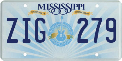 MS license plate ZIG279