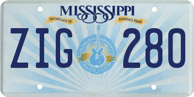MS license plate ZIG280