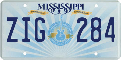 MS license plate ZIG284