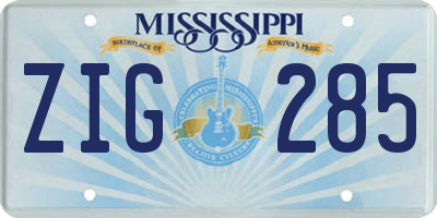 MS license plate ZIG285