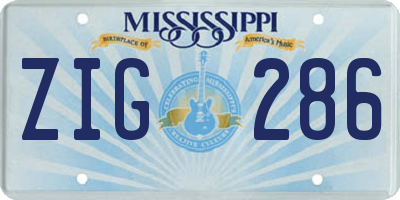 MS license plate ZIG286