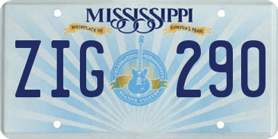 MS license plate ZIG290