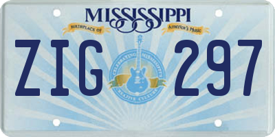 MS license plate ZIG297