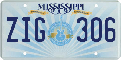 MS license plate ZIG306