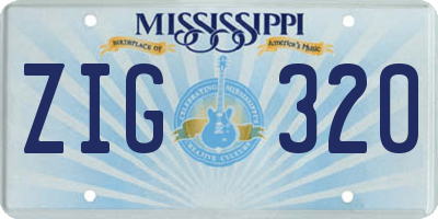 MS license plate ZIG320