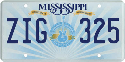 MS license plate ZIG325
