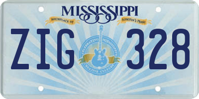 MS license plate ZIG328