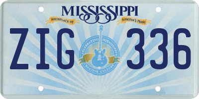MS license plate ZIG336