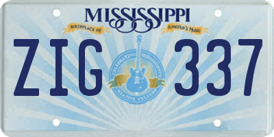 MS license plate ZIG337