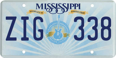 MS license plate ZIG338