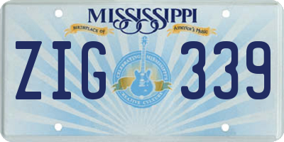MS license plate ZIG339