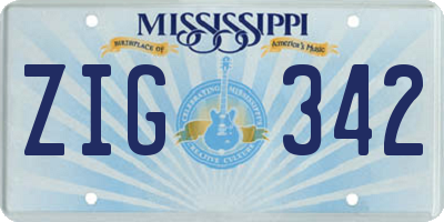 MS license plate ZIG342