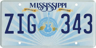 MS license plate ZIG343