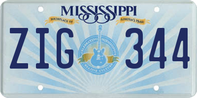 MS license plate ZIG344
