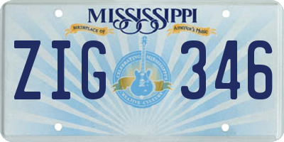 MS license plate ZIG346